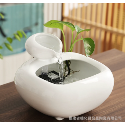 Ceramic small flowing water ornament